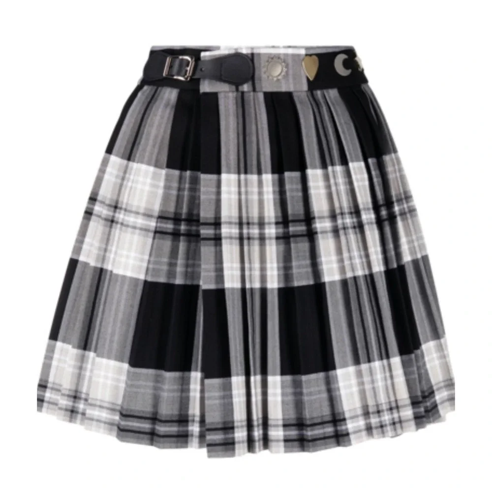 Charles Jeffrey Loverboy Tartan-print Pleated Cotton-Twill Mini Skirt, size XL